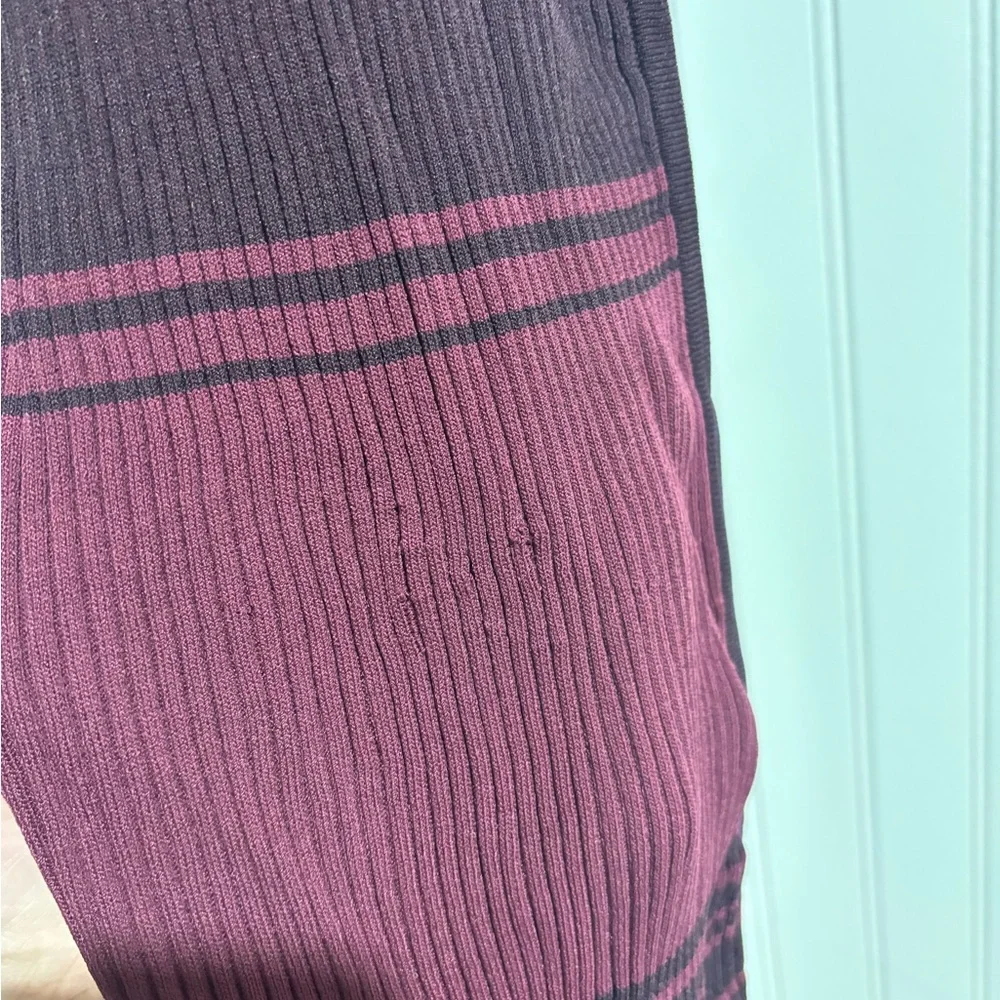 STAUD Ribbed Knit Dress in Berry and Plum - Picture 9 of 9
